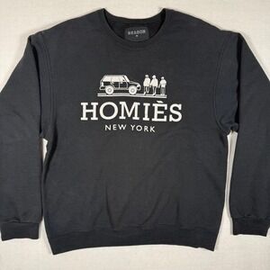 Reason Clothing Homies New York Graphic Sweatshirt Mens Medium Black Streetwear